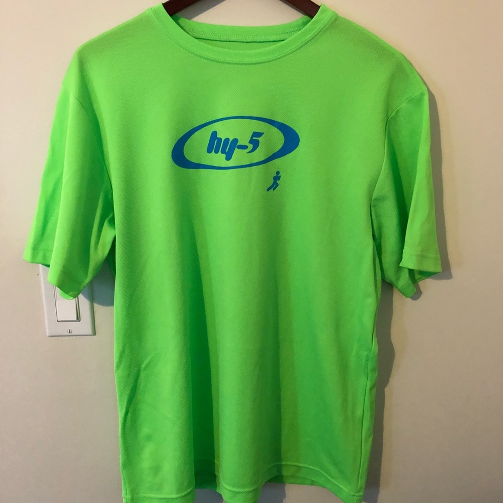 Workout tee - SportTek race t-shirt L bright green